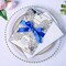 ponatia 20 PCS 5 x 7&#x27;&#x27; Silver Giltter Laser Cut Wedding Invitations with Envelopes for Wedding Party Bridal Shower Engagement Birthday Sweet 16 Invite - Silver Glitter with Royal Blue Ribbons